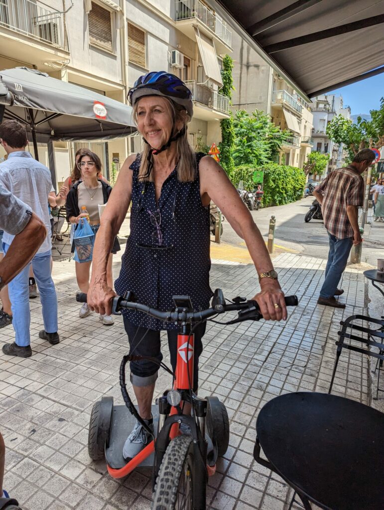 woman using e-bike